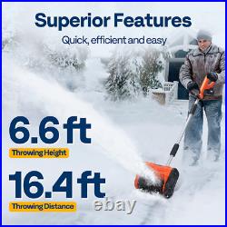 10'' Cordless Snow Shovel 20V Battery Powered Electric Snow Blower 4.0Ah Battery