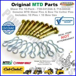 10Pk Shear Pins&Cotters Cub Cadet MTD Craftsman SnowBlowers 738-04124A