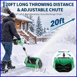12'' Cordless Snow Shovel 21V Battery Powered Electric Fold Snow Thrower 2x4.0Ah