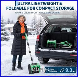 12'' Cordless Snow Shovel 21V Battery Powered Electric Fold Snow Thrower 2x4.0Ah
