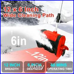 12'' Cordless Snow Shovel 21V Battery Powered Electric Snow Blower With2x Battery