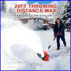 12'' Cordless Snow Shovel 21V Battery Powered Electric Snow Blower With2x Battery
