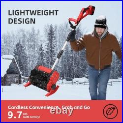 12'' Cordless Snow Shovel 21V Battery Powered Electric Snow Blower with2 Battery