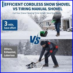 12V Cordless Snow Blower 12 Electric Snowblower with 2 x 4.0 Ah Batteries Adjus
