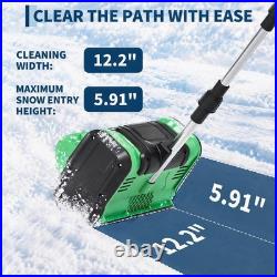 12V Cordless Snow Blower 12 Electric Snowblower with 2 x 4.0 Ah Batteries Adjus