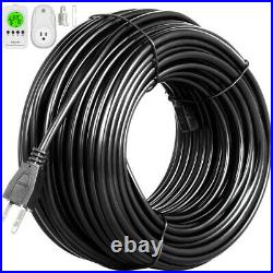 138ft Heat Roof Gutter De-icing Ice Snow Melter Cable Tape Kit with Thermostat