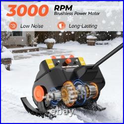 16'' 21V Cordless Snow Shovel Battery Powered Electric Snow Blower 2x 3000Mah