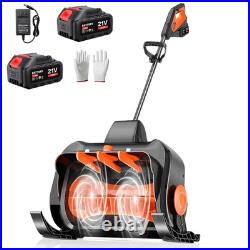 16'' 21V Cordless Snow Shovel Battery Powered Electric Snow Blower 2x 3000Mah