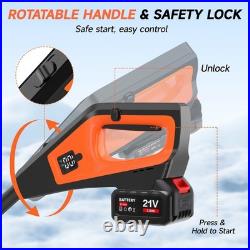 16'' Cordless Snow Shovel 21V Battery Powered Electric Snow Blower 2x 3000mah US