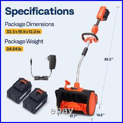 17'' Cordless Snow Shovel 40V Battery Powered Electric Snow Blower 4.0Ah Battery