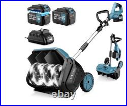 17 Cordless Snow Shovel with Wheels & 2 Batteries 30FT THROW DISTANCE 9000 mah