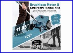17 Cordless Snow Shovel with Wheels & 2 Batteries 30FT THROW DISTANCE 9000 mah