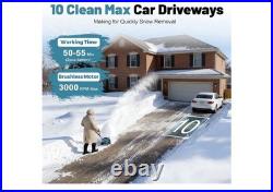 17 Cordless Snow Shovel with Wheels & 2 Batteries 30FT THROW DISTANCE 9000 mah