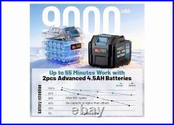 17 Cordless Snow Shovel with Wheels & 2 Batteries 30FT THROW DISTANCE 9000 mah