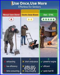 2.0HP Gas Snow Shovel 43CC, 2-Stroke Engine with 20 Ft Throw Distance for Driveway