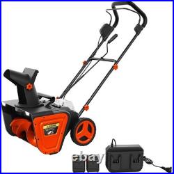 20 40V Cordless Electric Snow Blower, Brushless Motor, Dual 20V Battery