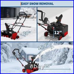 20 Corded Electric Snow Blower 25 ft Snow Throwing Distance with Dual LED Light