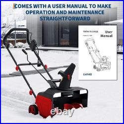 20 Corded Electric Snow Blower 25 ft Snow Throwing Distance with Dual LED Light