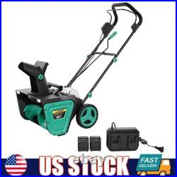 20 Cordless Electric Snow Blower, Snow Thrower with Brushless Motor & LED Light