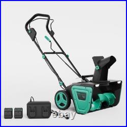 20 Cordless Electric Snow Blower, Snow Thrower with Brushless Motor & LED Light