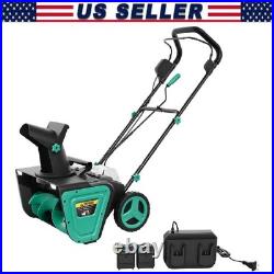 20 Cordless Electric Snow Blower, Snow Thrower with Brushless Motor & LED Light