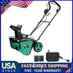20 Cordless Electric Snow Blower, Snow Thrower with Brushless Motor & LED Light