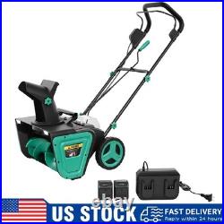 20 Cordless Electric Snow Blower, Snow Thrower with Brushless Motor & LED Light