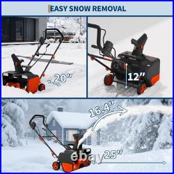20 Electric Snow Blower Corded 15A with Dual LED Lights 25FT Throwing Distance