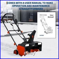 20 Electric Snow Blower Corded 15A with Dual LED Lights 25FT Throwing Distance