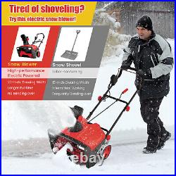 20 Electric Snow Thrower 120V 15Amp Snow Blower with180° Rotatable Chute 2 Lights