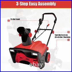 20 Electric Snow Thrower 120V 15Amp Snow Blower with180° Rotatable Chute 2 Lights