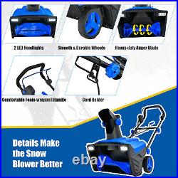 20 Electric Snow Thrower 120V 15Amp Snow Blower with180° Rotatable Chute 2 Lights