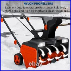 20 Electric Wired Snow Blower, Snow Blower with180° Rotating Chute & LED Lights