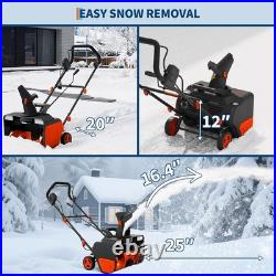 20 Electric Wired Snow Blower, Snow Blower with180° Rotating Chute & LED Lights