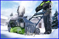 20-Inch 80V Cordless Snow Thrower 2.0 Driveway Sidewalks Patios Brushless Motor