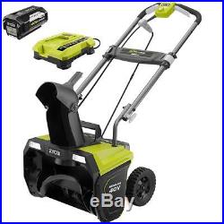 20 in. 40-Volt Brushless Cordless Electric Snow Blower with 5.0 Ah with Battery