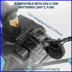 20Electric Snowblower with4.0Ah Battery&LED Light, 23FT Throwing Distance, Driveway