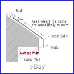 20FT 200FT Heat Roof Gutter De-icing Ice Snow Melter Cable Tape Kit Thermostat