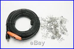 20FT 200FT Heat Roof Gutter De-icing Ice Snow Melter Cable Tape Kit Thermostat