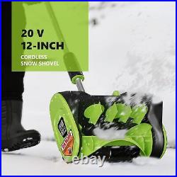 20V 12 Cordless Snow Shovel Battery Powered Snow Blower with Directional Plate