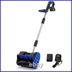 20V Cordless Electric Snow Blower Brushless Motor Clears 12inch W, 17-Ft Throw