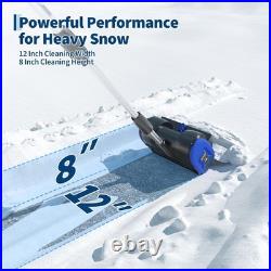 20V Cordless Electric Snow Blower Brushless Motor Clears 12inch W, 17-Ft Throw