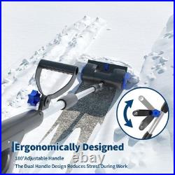 20V Cordless Electric Snow Blower Brushless Motor Clears 12inch W, 17-Ft Throw