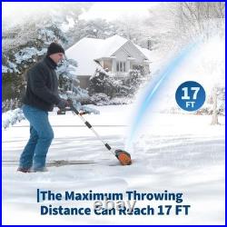 20V Cordless Electric Snow Blower Brushless Motor Clears 12inch W, 17-Ft Throw