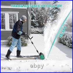 20V Cordless Snow Blower Brushless Motor Battery 12 Width 17 ft Throw Distance