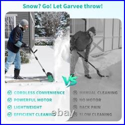 20V Cordless Snow Blower Brushless Motor Battery 12 Width 17 ft Throw Distance