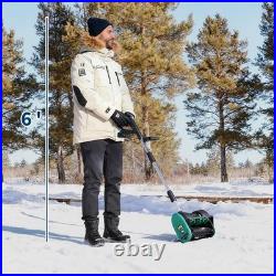 20V Cordless Snow Blower Brushless Motor Battery 12 Width 17 ft Throw Distance