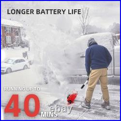 21V Cordless Snow Shovel 12 Foldable Battery Snow Blower + 2Battery&Charger