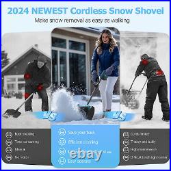 21V Snow Blower Foldable Snow Thrower Snow Clearing Patio Electric Snow Shovel