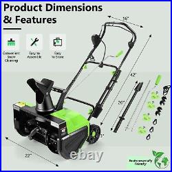 22 Corded Snow Blower 3000 RPM Electric Snow Thrower 25 ft Throwing Distance US